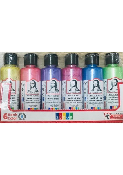 Mona Lisa Multi Akrilik Boya 6 Metalik Renk x 70 ml Şişe