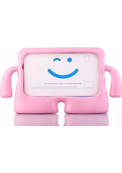 Apple iPad 4 9.7" Kılıf Yumuşak Dokulu Standlı Silikon Kids Açık Pembe