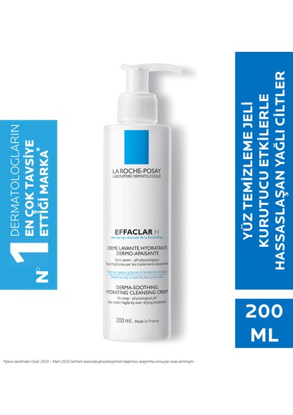 Effaclar H Krem Temizleyici Kurutucu Etki Altındaki Ciltler 200Ml