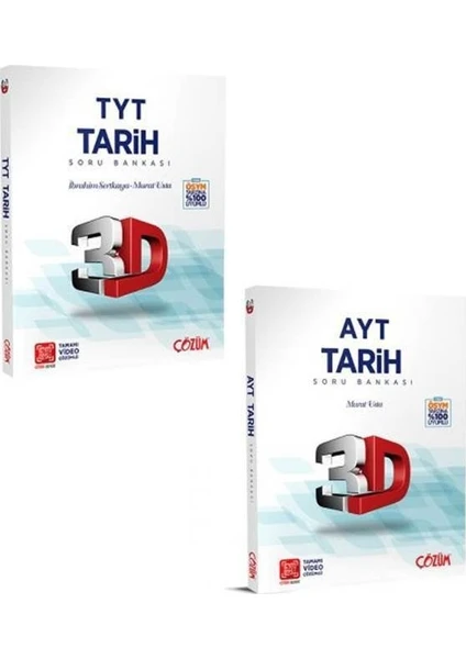 Çözüm Yayınları 3D  TYT AYT  Tarih  Soru Bankası Fırsat Seti