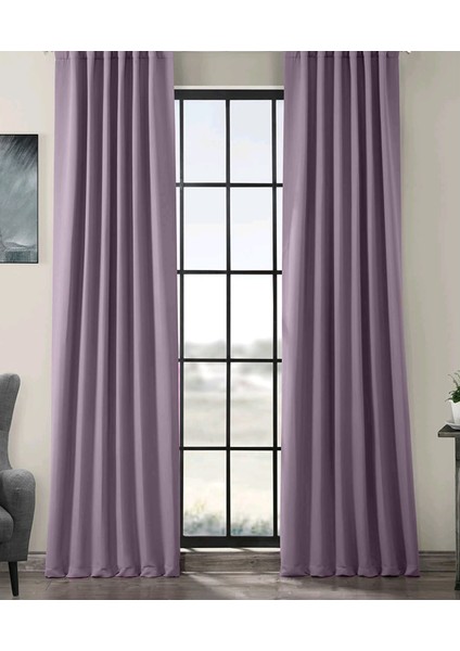 Hazır Karartma Blackout Pilesiz Fon Perde Gül Kurusu 590 x 260 cm