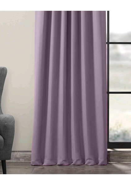 Hazır Karartma Blackout Pilesiz Fon Perde Gül Kurusu 590 x 260 cm