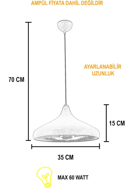 Seul Sıvama Tekli Siyah Avize