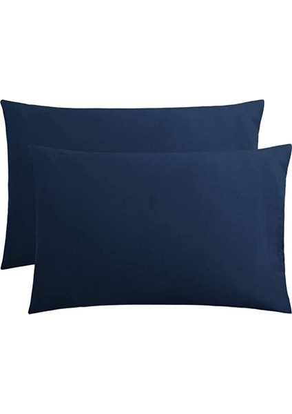 2'li Yastık Kılıfı 50 x 70 cm Kapaklı Lacivert