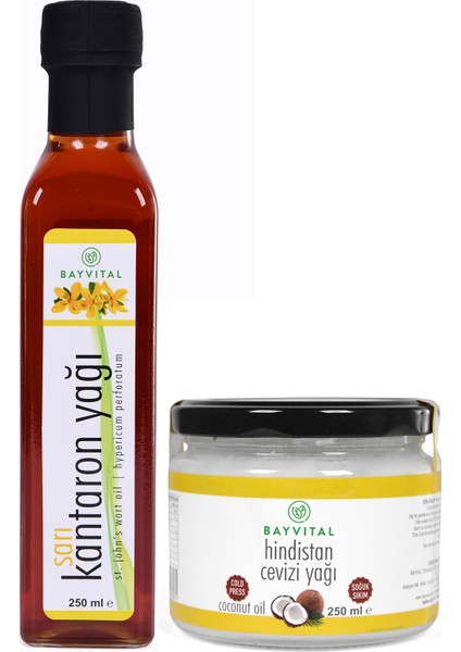 Kantaron Yağı 250 ml Hindistan Cevizi Yağı 250 ml
