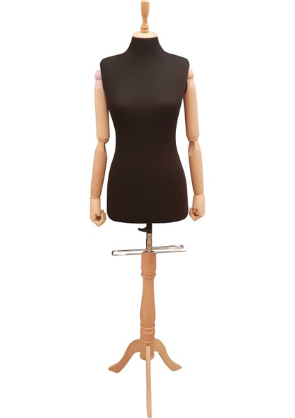 Ahşap Kukla Kollu Bayan Terzi Mankeni