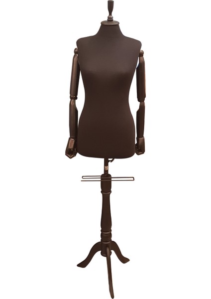 Ahşap Kukla Kollu Bayan Terzi Mankeni