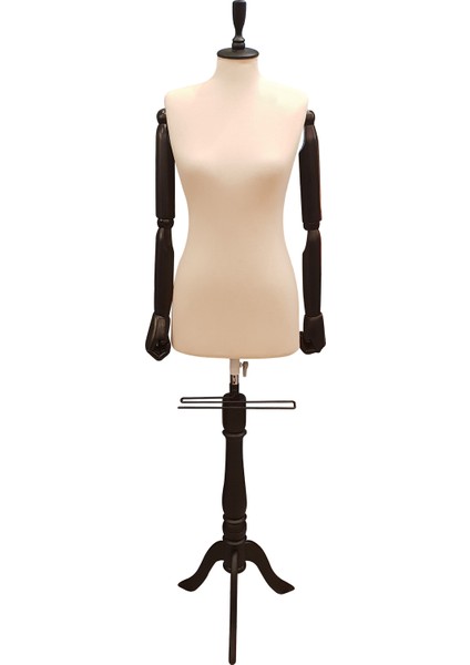 Ahşap Kukla Kollu Bayan Terzi Mankeni