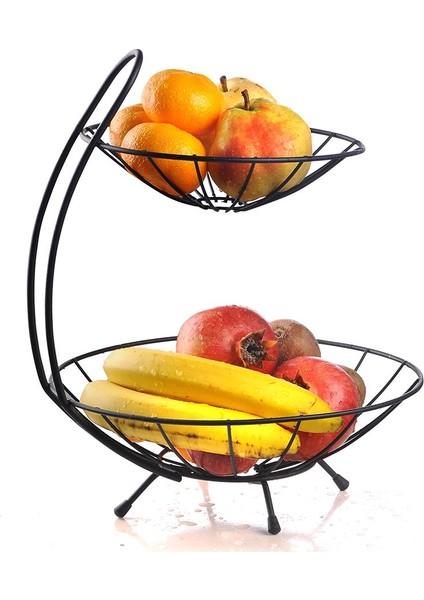 2 Katlı Metal Meyvelik