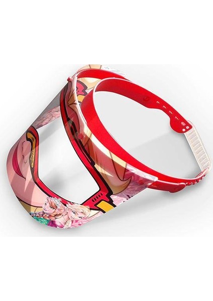 Çocuklar Için Yüz ve Ağız Koruyucu Siperlik - Sevimli Yüz Desenli