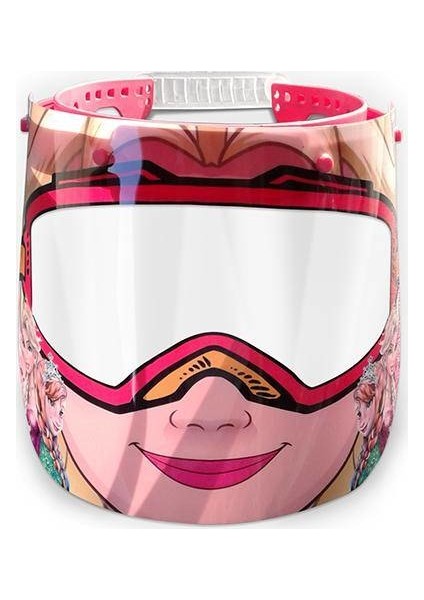 Çocuklar Için Yüz ve Ağız Koruyucu Siperlik - Sevimli Yüz Desenli modelleri