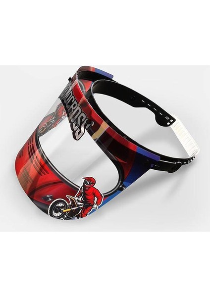 Çocuklar Için Yüz ve Ağız Koruyucu Siperlik - Motocross Desenli fiyatları