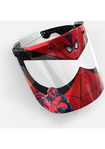 Çocuklar Için Yüz ve Ağız Koruyucu Siperlik - Spıder Man, Örümcek Adam Desenli