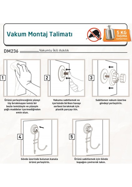 Vakumlu 2'li Askı Altın DM236