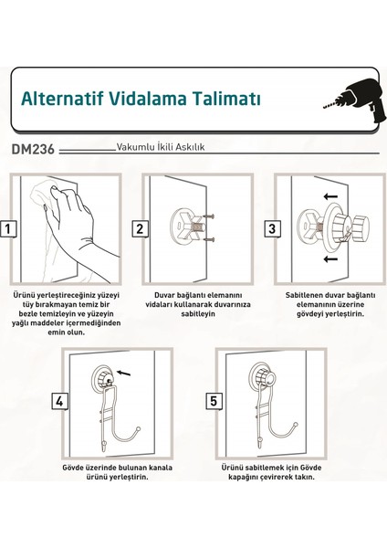 Vakumlu 2'li Askı Bakır DM236