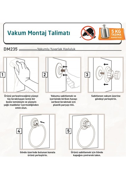 Vakumlu Yuvarlak Havluluk Bakır DM235 fırsatları