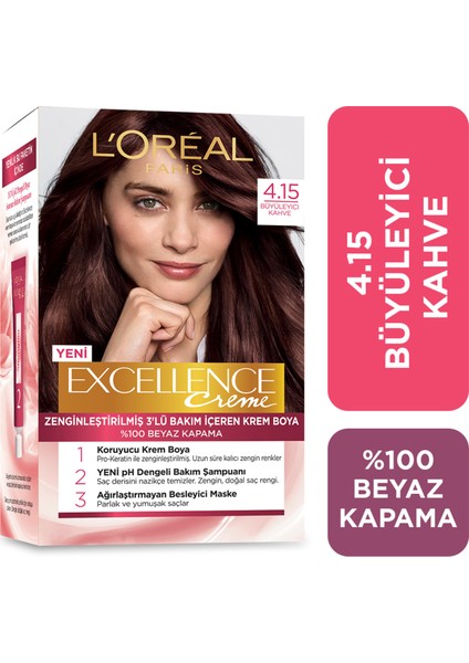 L'Oréal Paris Excellence Creme Saç Boyası - 4.15 Büyüleyici Kahve