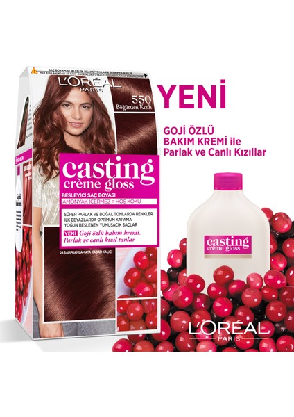 L'Oréal Paris Casting Crème Gloss Saç Boyası - 550 Böğürtlen Kızılı