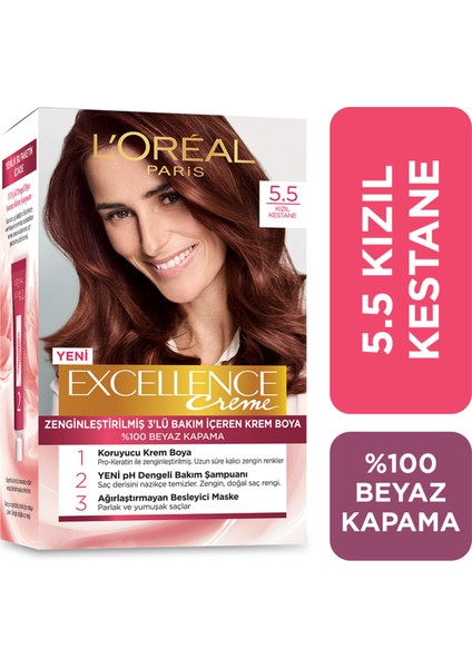 L'Oréal Paris Excellence Creme Saç Boyası - 5.5 Kızıl Kestane