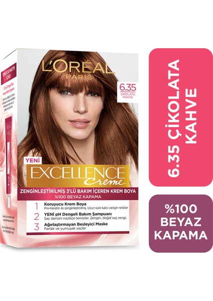 L'Oréal Paris Excellence Creme Saç Boyası - 6.35 Çikolata Kahve