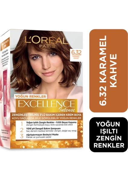 L'Oréal Paris Excellence Intense Saç Boyası - 6.32 Karamel Kahve