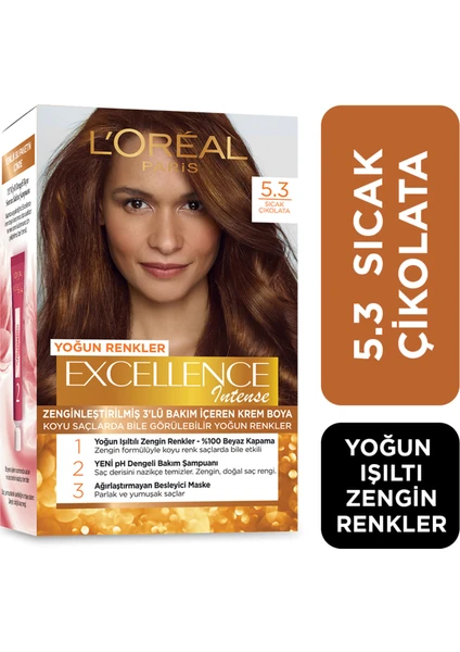 L'Oréal Paris Excellence Intense Saç Boyası  5.3 Sıcak Çikolata