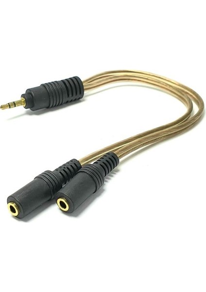 3.5mm - 2x3.5mm Dişi Kablo 25CM