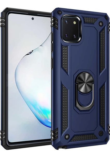 Samsung Galaxy A91 S10 Lite Kılıf Military Armor Ring Case Yüzüklü Standlı Tam Koruma Zırh Tank Kapak Vega