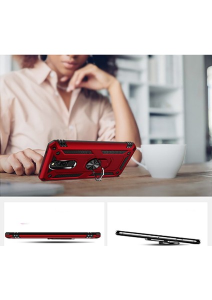 Xiaomi Redmi 8 Kılıf Tank Zırh Yüzüklü Mıknatıslı Standlı Kapak (Vega) modelleri