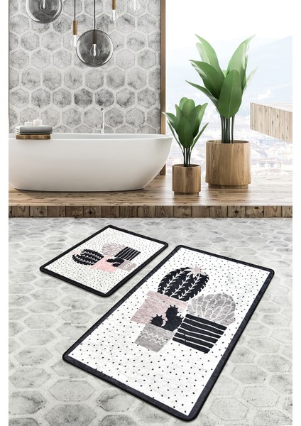 Three Cactus Dijital Halı 2 Li Set Djt
