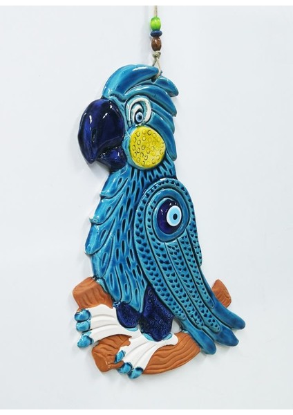 Seramik Papağan Dekoratif El Işi Duvar Süsü Büyük Boy Nazarlık fiyatları