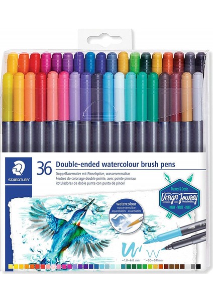 Marsgraphic Duo Brush Pen Renkli Çift Taraflı Fırça Uçlu Marker Seti 36'lı