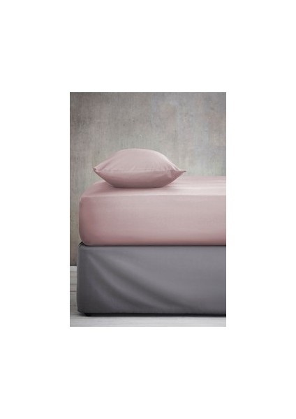 Luxury Ranforce Çift Kişilik Lastikli Çarşaf Seti 160 x 200 + 30 cm Yastık Kılıflı Pembe