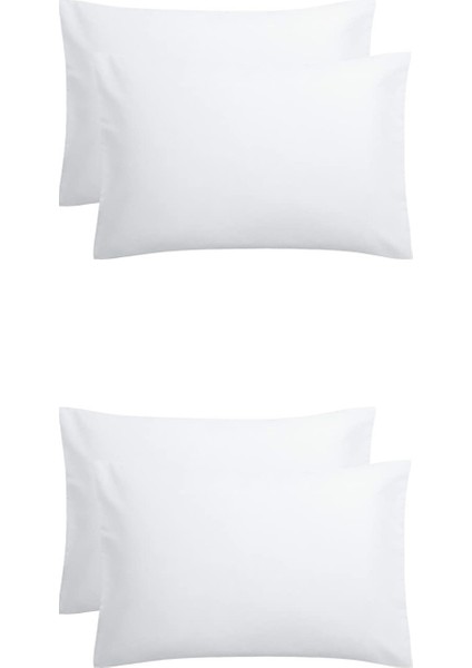 4'lü Yastık Kılıfı 50 x 70 + 20 cm Kapaklı BeyazBeyaz