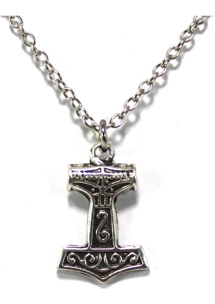 Mjolnir Gümüş Kaplama Zincir Kolye