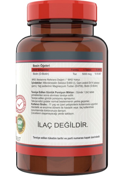 Selenium 200 Mcg 120 Tablet + Biotin 5000 Mcg 120 Tabet