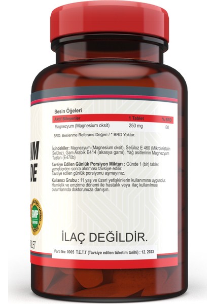 Magnesium 250 mg 120 Tablet + Biotin 5000 Mcg 120 Tablet