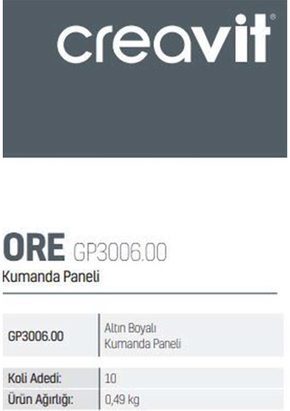 GP3006.00 Altın Boyalı Kumanda Paneli