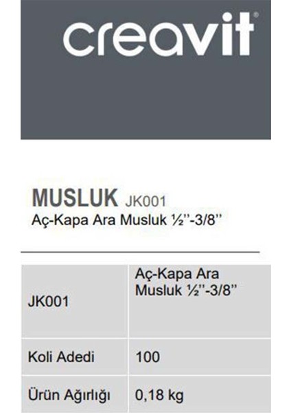 JK001 Aç Kapa Ara Musluk (Krom)
