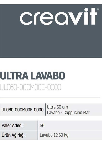 UL060.F0000 Ultra 60 cm Lavabo - Cappucino Mat
