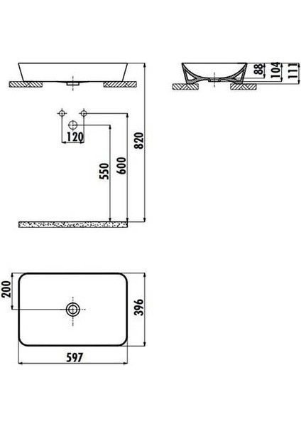 UL060.F0000 Ultra 60 cm Lavabo - Cappucino Mat