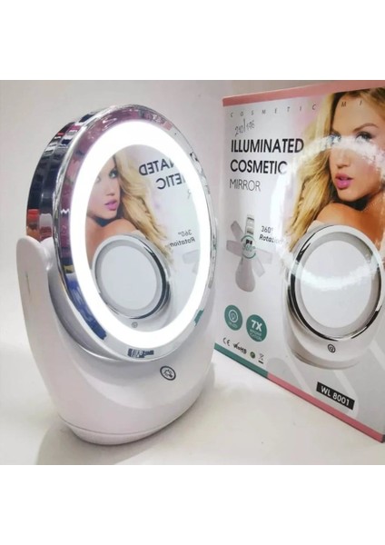 Işıklı Çift Taraflı 16 LED 7x Büyüteçli Şarjlı Dokunmatik Makyaj Aynası fiyatları