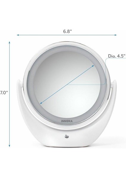 Işıklı Çift Taraflı 16 LED 7x Büyüteçli Şarjlı Dokunmatik Makyaj Aynası fırsatları