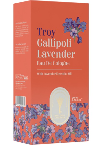 Lavender Lavanta Yağlı Kolonya 80° Cam Şişe 260 ml