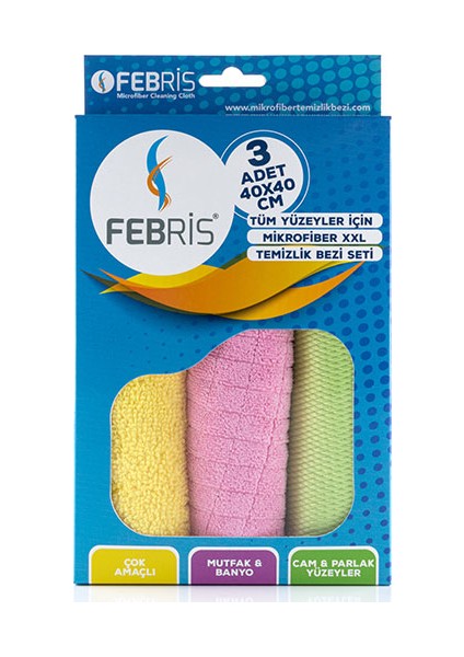 Temizlik Seti 4'lü + 2'li Cam Bezi + 3'lü Temizlik Bezi Seti + Mop