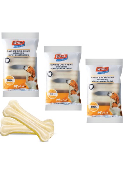 Beyaz Ödül Kemiği 7,5 cm 4 Kemikli x 3 Paket