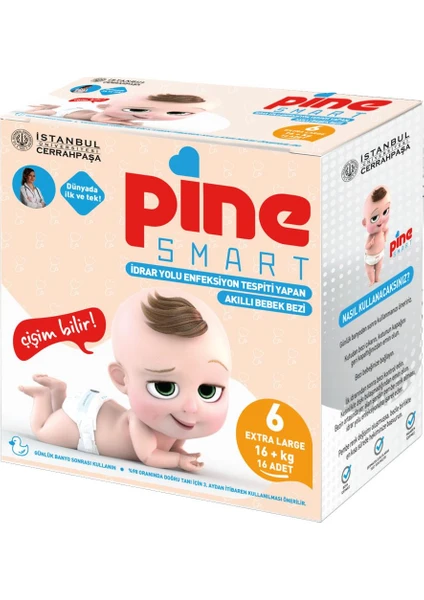 Pine Smart Akıllı Bebek Bezi 6 No XL 16+ kg 16 Adet