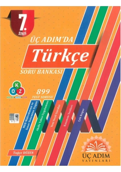 Üç Adım Yayınları 7. Sınıf Üç Adımda Türkçe Soru Bankası