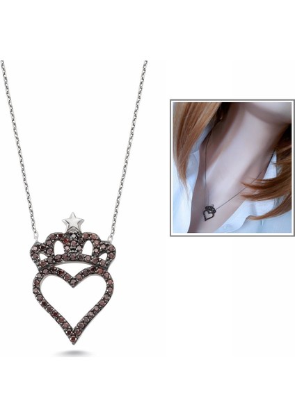 Kalbimin Tacı Kızıl Siyah Kolye