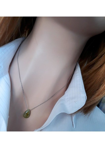 Yosun Yeşili Şeker Kristal Damla Kolye fiyatları